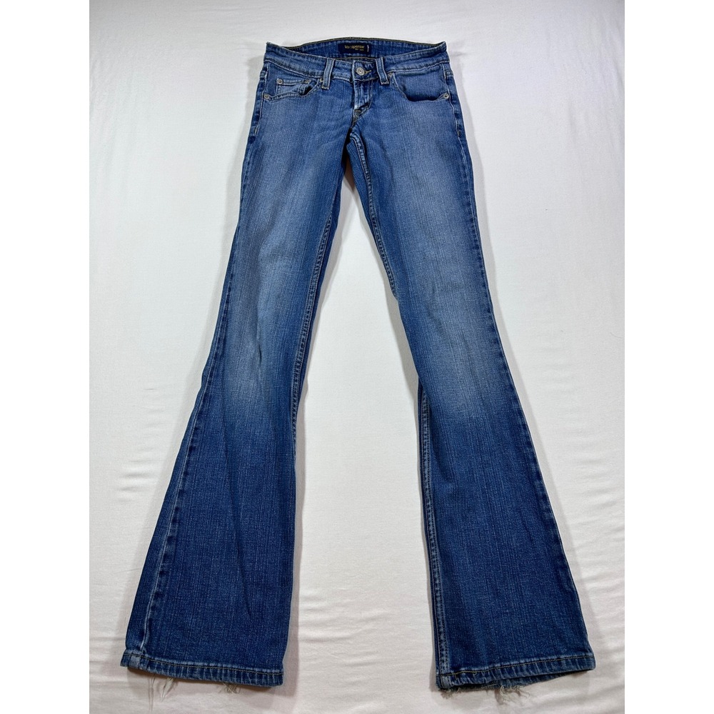Levis 524 Too Superlow Jeans 0 Long Blue Denim Low Rise Bootcut Flare Pants